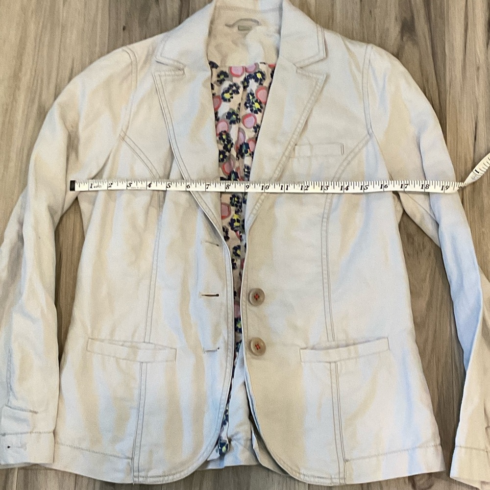 Vintage Boden Light Gray Blazer with Floral Lining Size 4